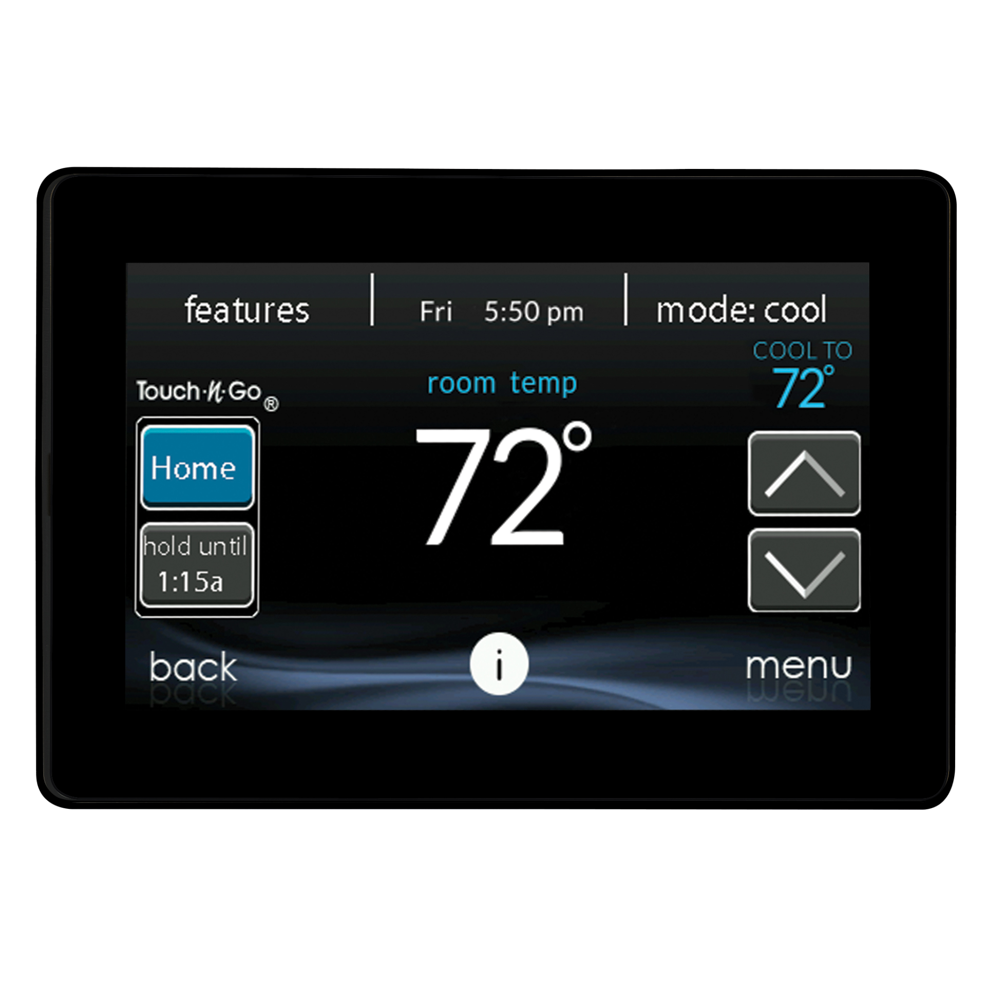 Touch screen smart thermostat with advanced features and WiFi connectivity