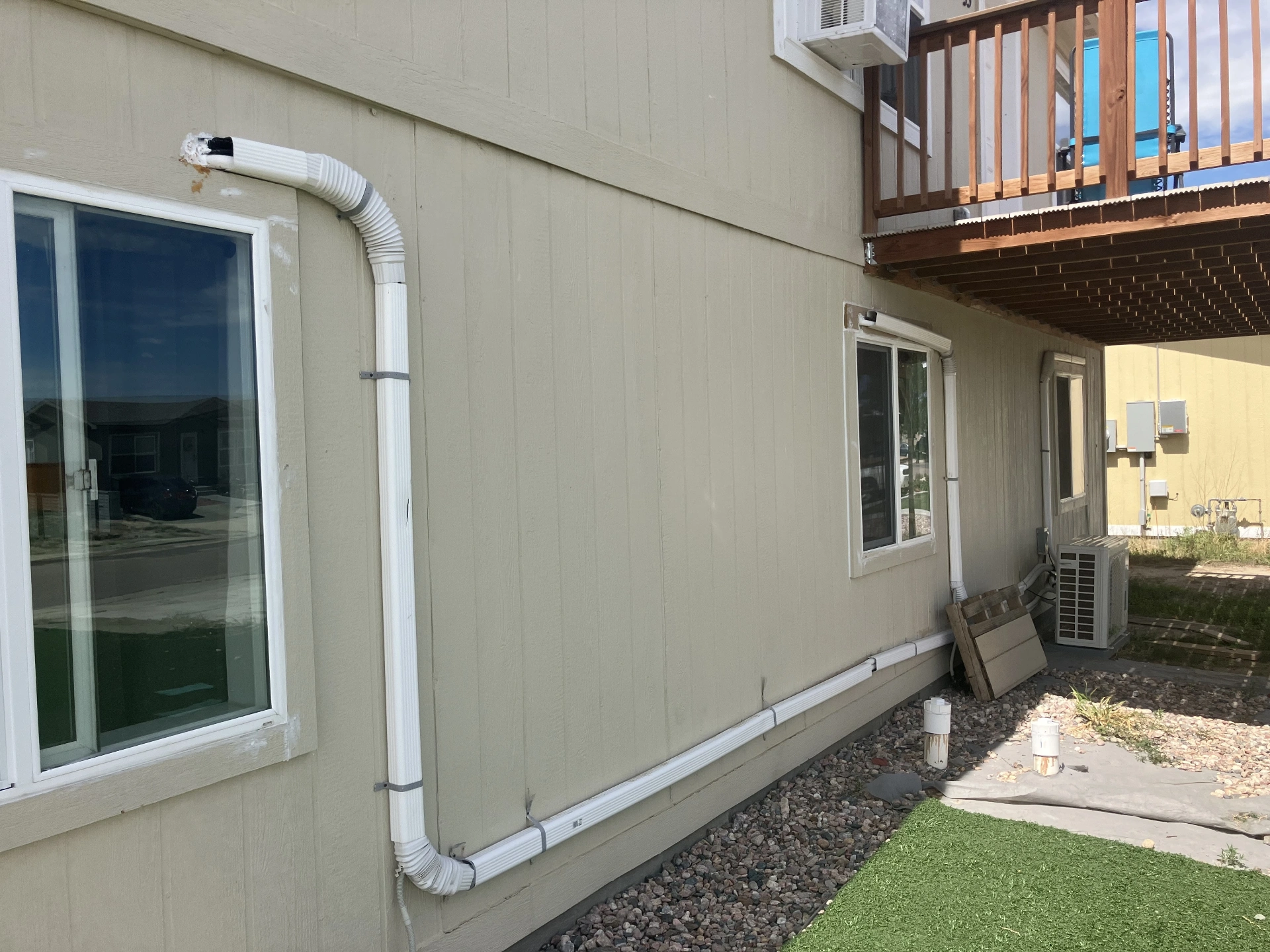 Professional wall-mounted mini-split installation with line set